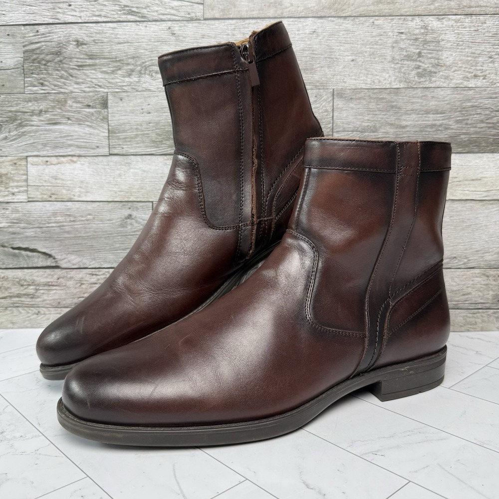 Florsheim Midtown Boot - Men's 9.5 D - Brown Smooth Leather Side Zip